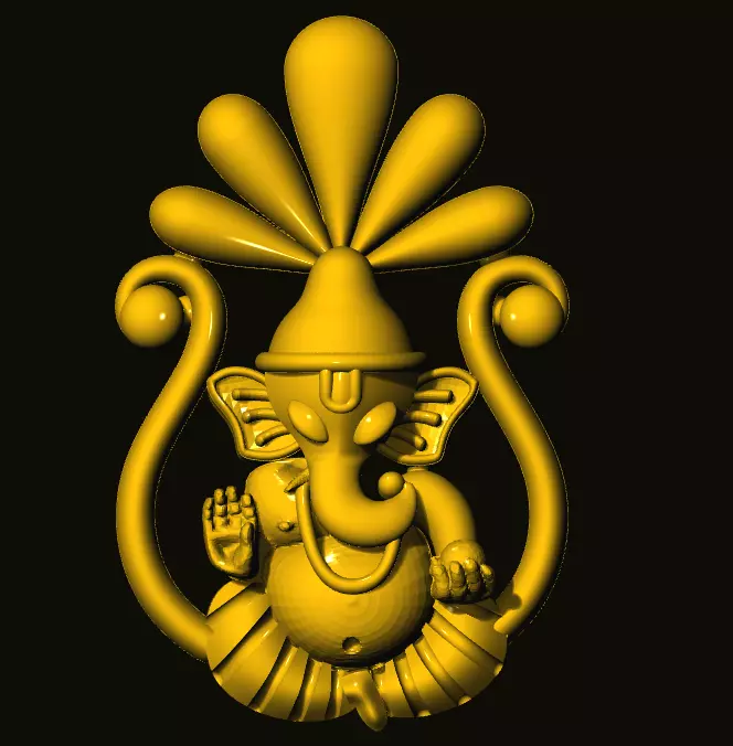 ganesh golden statue of ganesha 3D print model_0