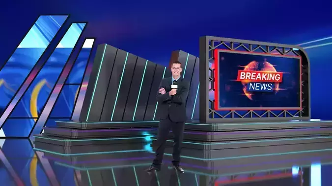 news virtual set