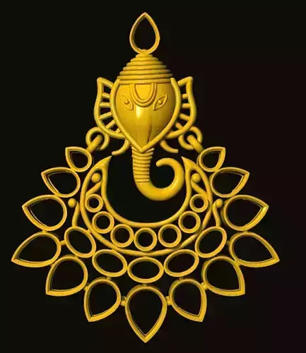 ganesh pendant in gold