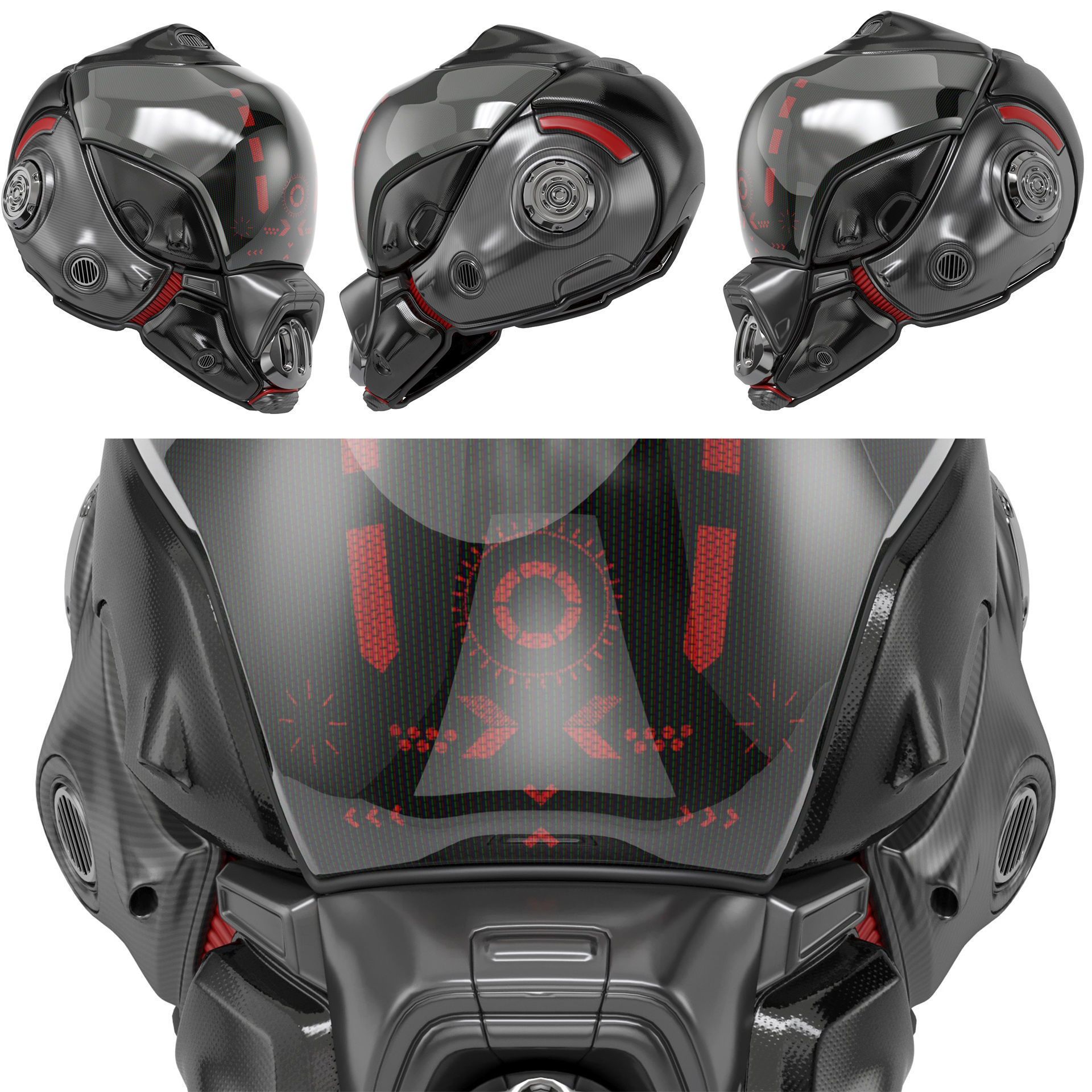 Sci-Fi Helmet 3D model_1