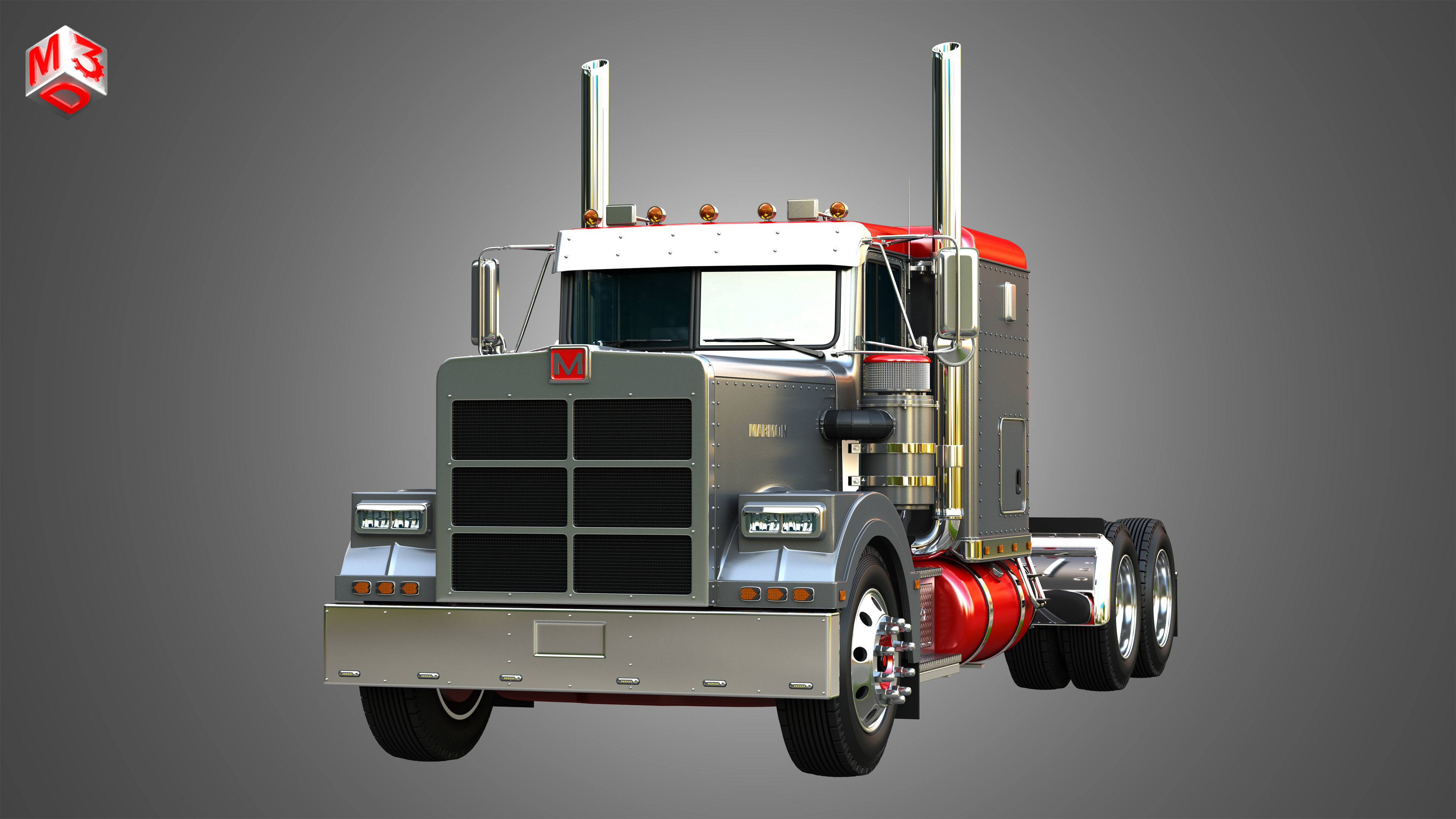 57P Semi Truck - Low Roof Sleeper Truck - Modified Version 3D model_14