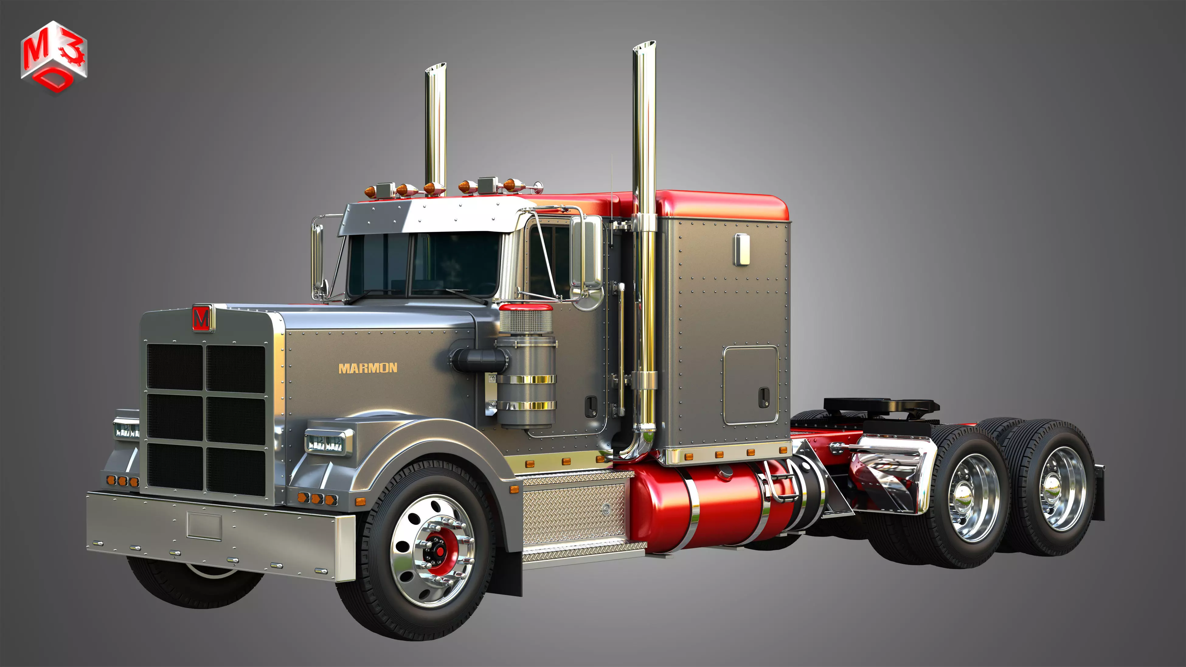 57P Semi Truck - Low Roof Sleeper Truck - Modified Version 3D model_0