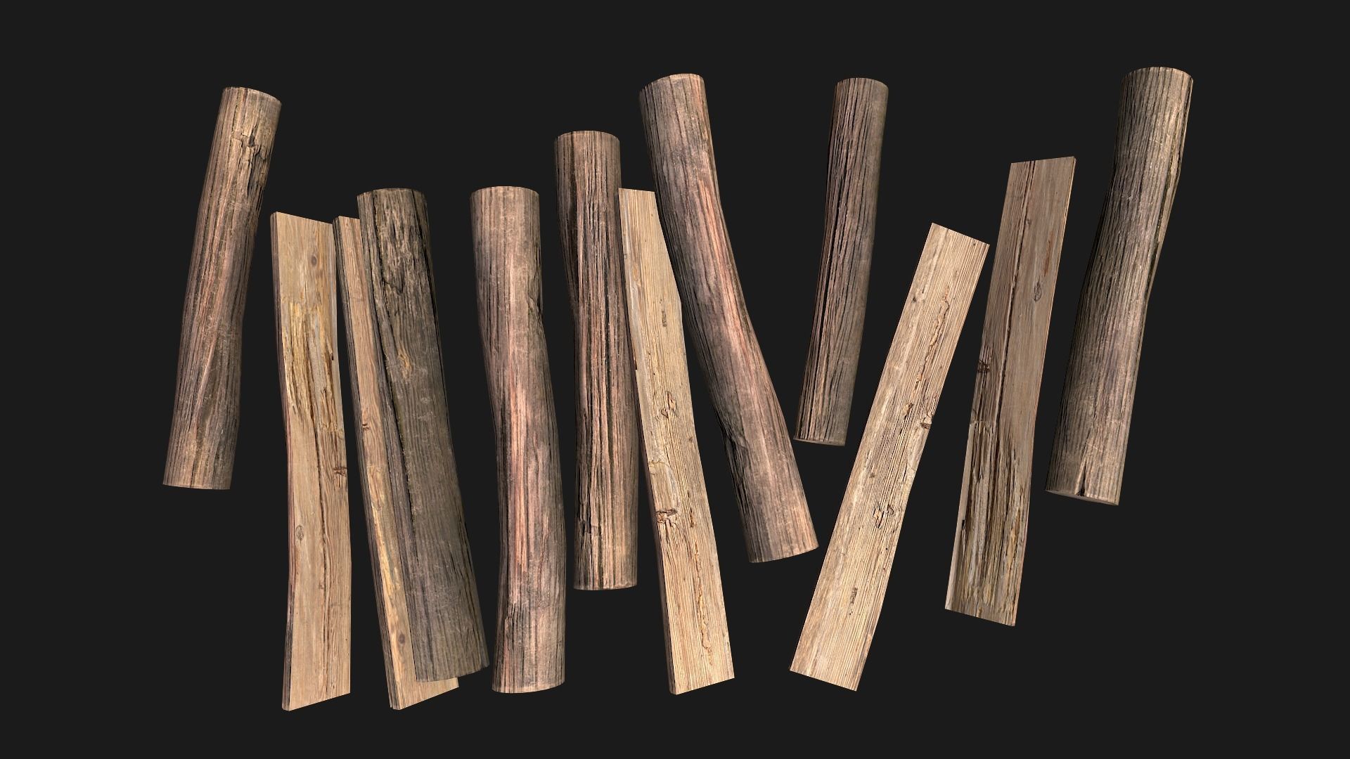 Sawmill Mechanism with Storage Low-poly 3D model_16