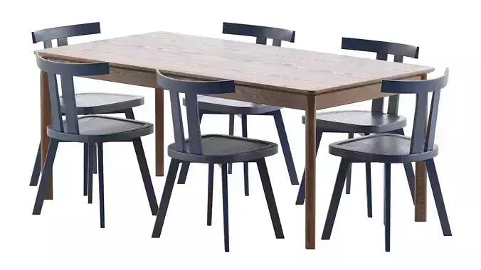 Patch Table and GRAY 23 chair 3D model