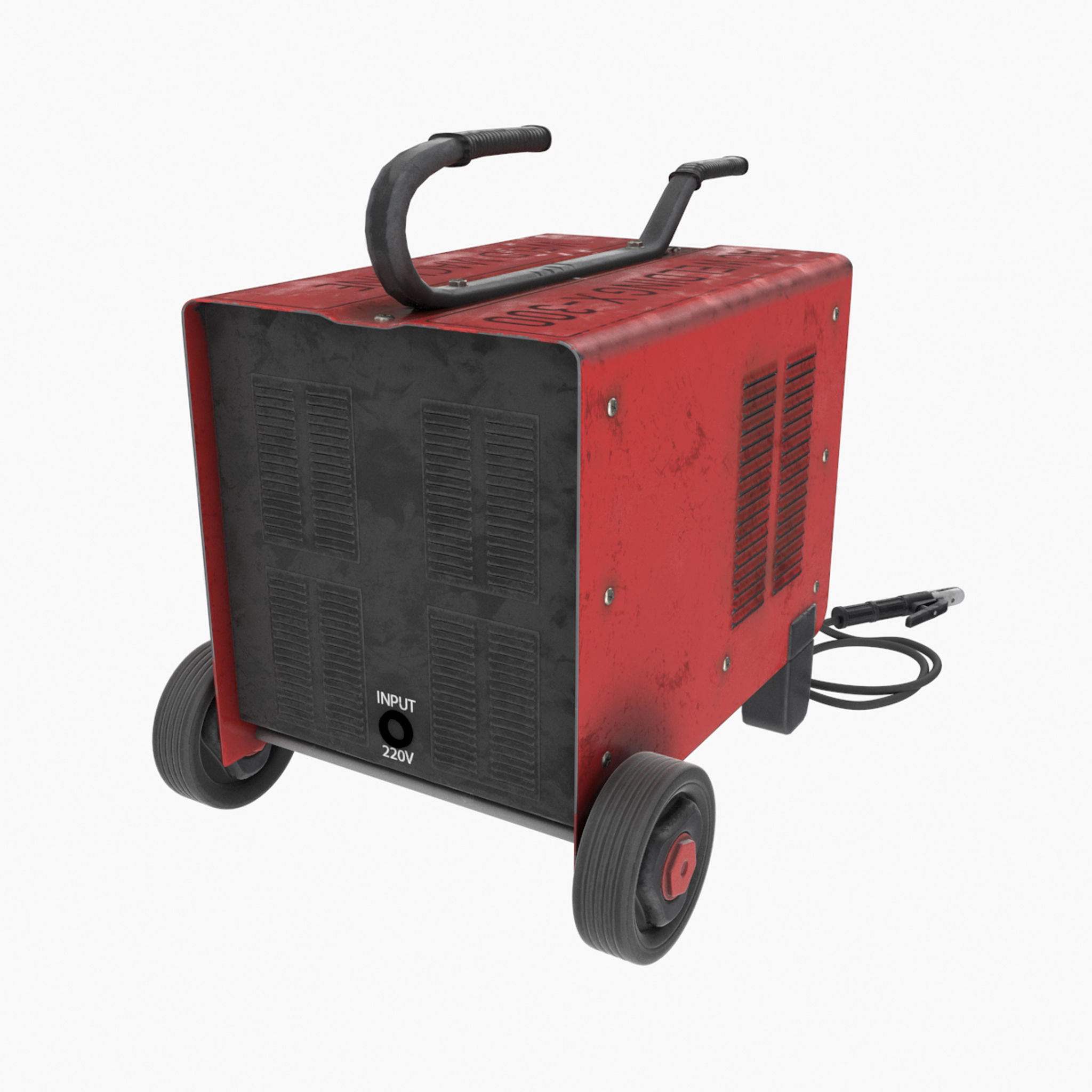 New red painted weld machine industrial tool  nanite ready da1 3D model_5