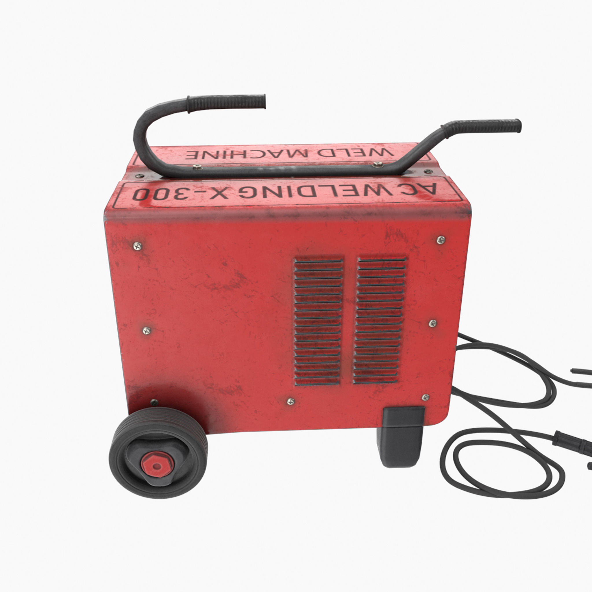 New red painted weld machine industrial tool  nanite ready da1 3D model_6