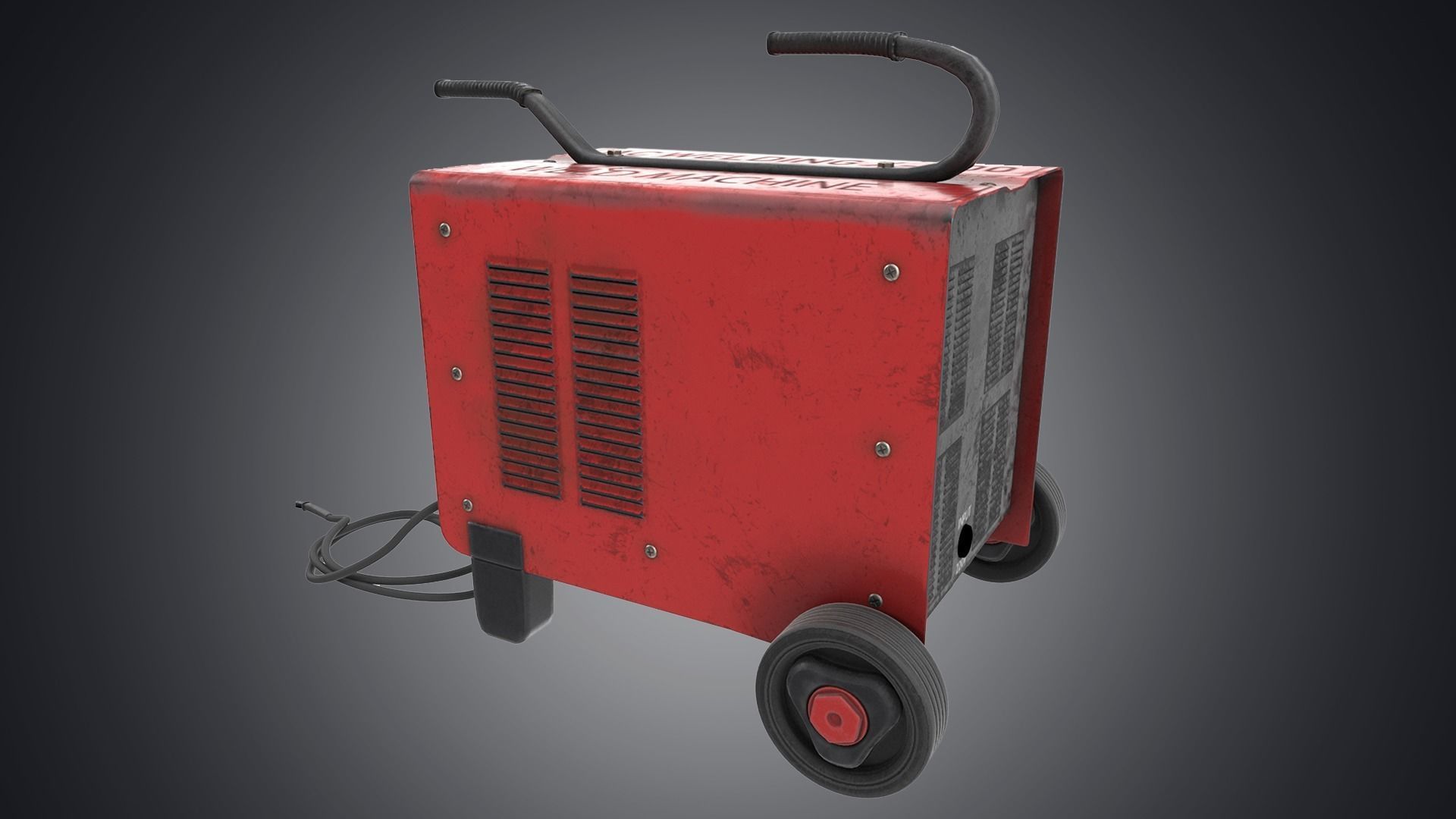 New red painted weld machine industrial tool  nanite ready da1 3D model_14