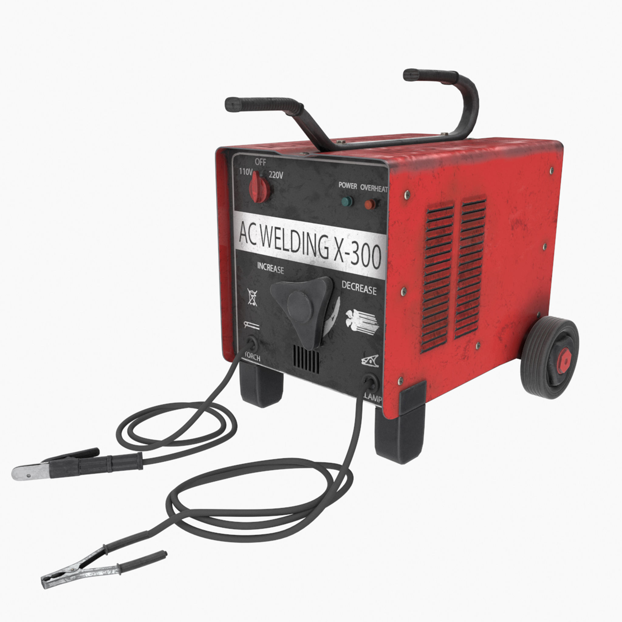 New red painted weld machine industrial tool  nanite ready da1 3D model_2