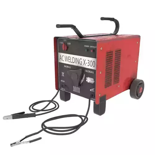 New red painted weld machine industrial tool  nanite ready da1 3D model