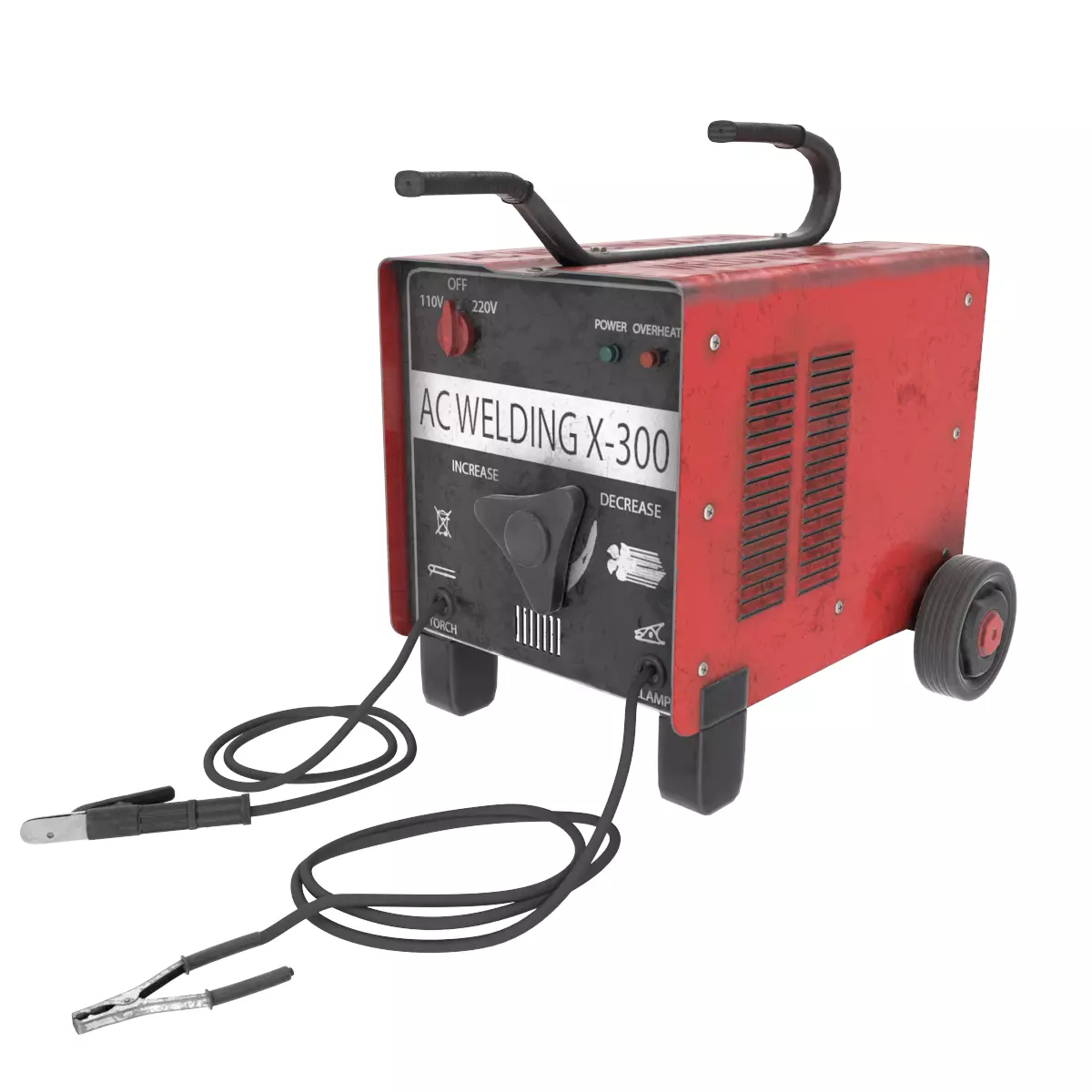 New red painted weld machine industrial tool  nanite ready da1 3D model_0