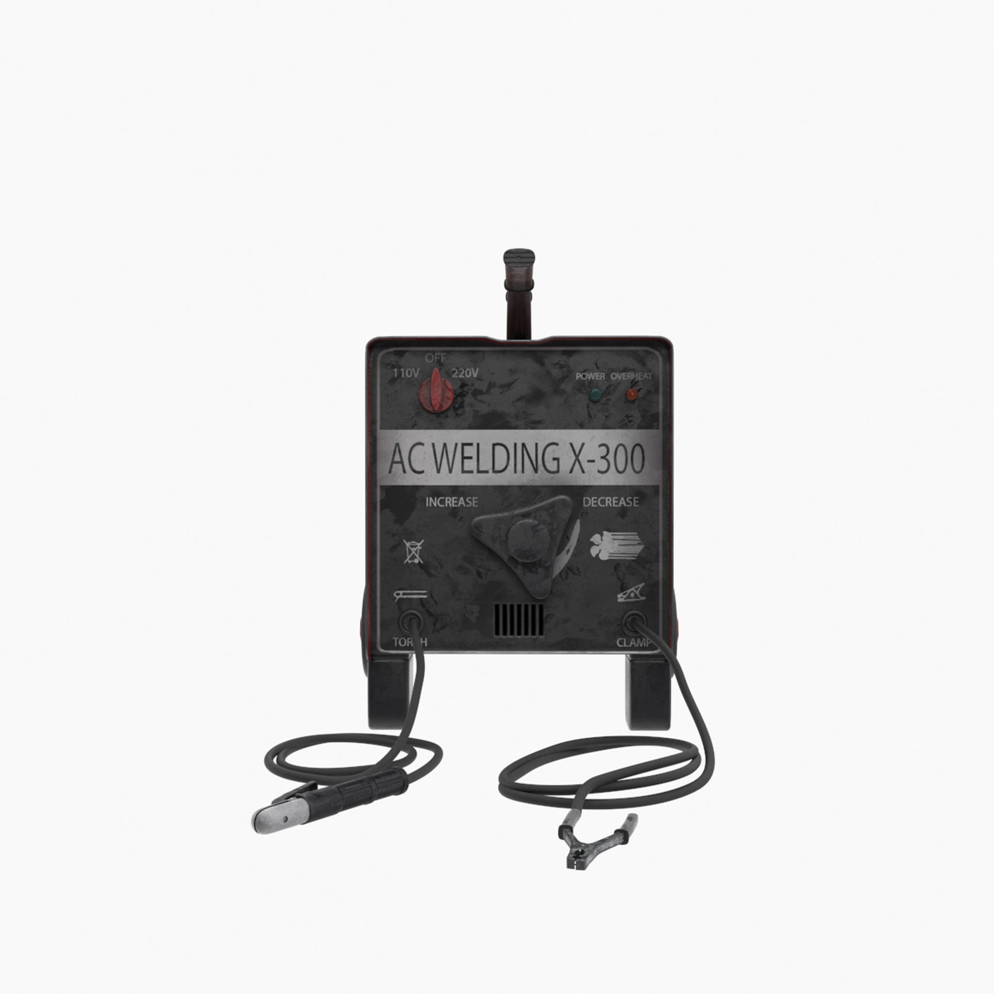 New red painted weld machine industrial tool  nanite ready da1 3D model_9