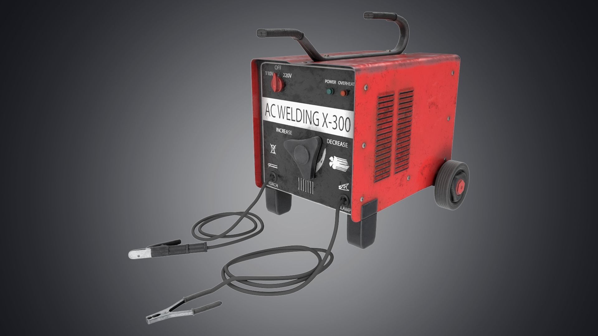 New red painted weld machine industrial tool  nanite ready da1 3D model_1
