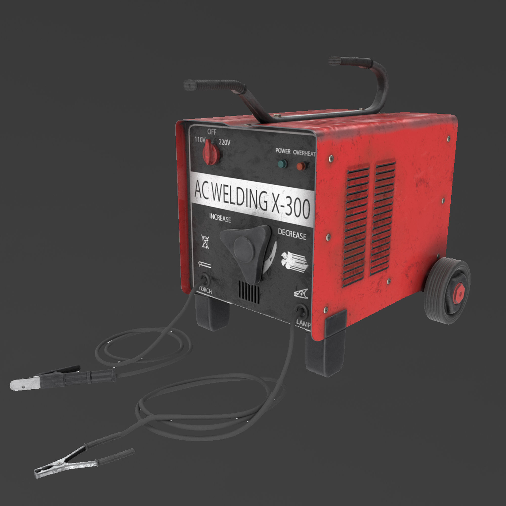 New red painted weld machine industrial tool  nanite ready da1 3D model_10