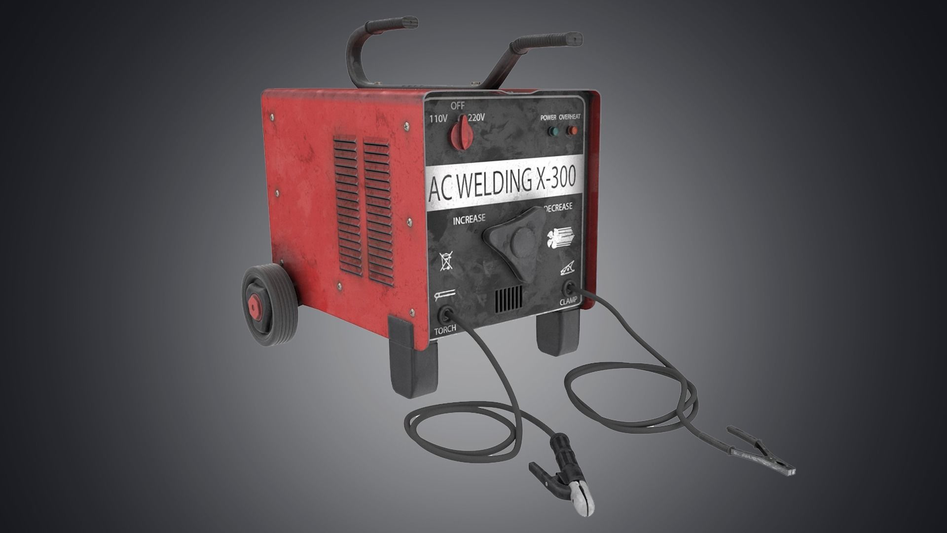 New red painted weld machine industrial tool  nanite ready da1 3D model_13