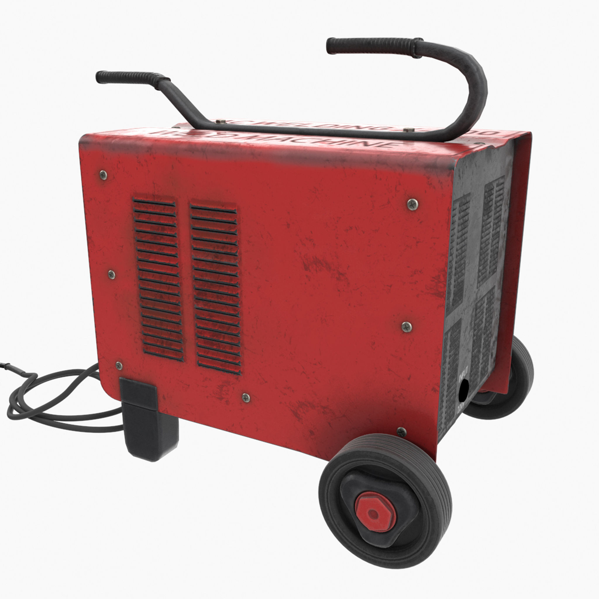 New red painted weld machine industrial tool  nanite ready da1 3D model_4