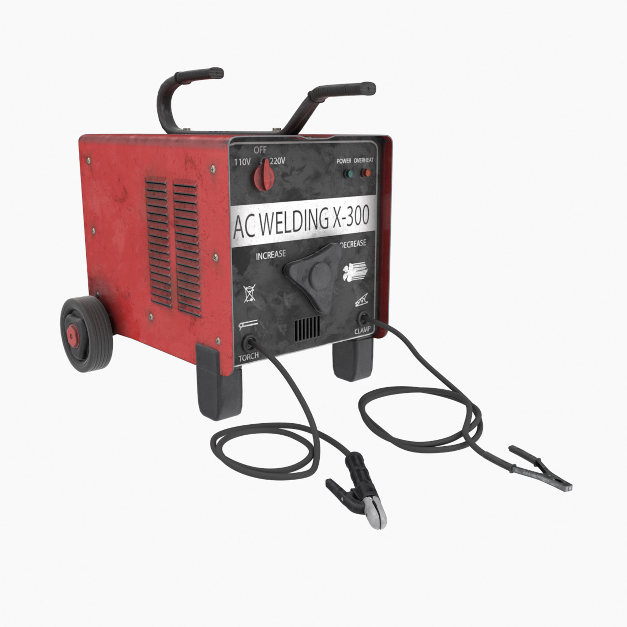 New red painted weld machine industrial tool  nanite ready da1 3D model_3