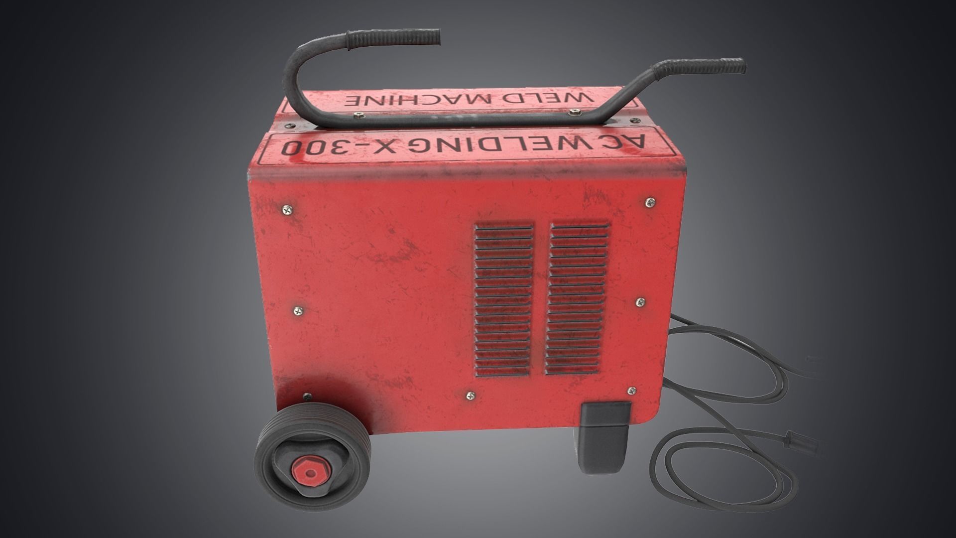 New red painted weld machine industrial tool  nanite ready da1 3D model_16