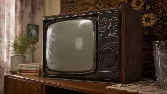 Vintage tube soviet crt tv box da1