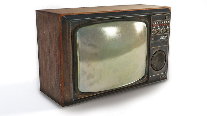 Vintage tube soviet crt tv box da1 Low-poly 3D model