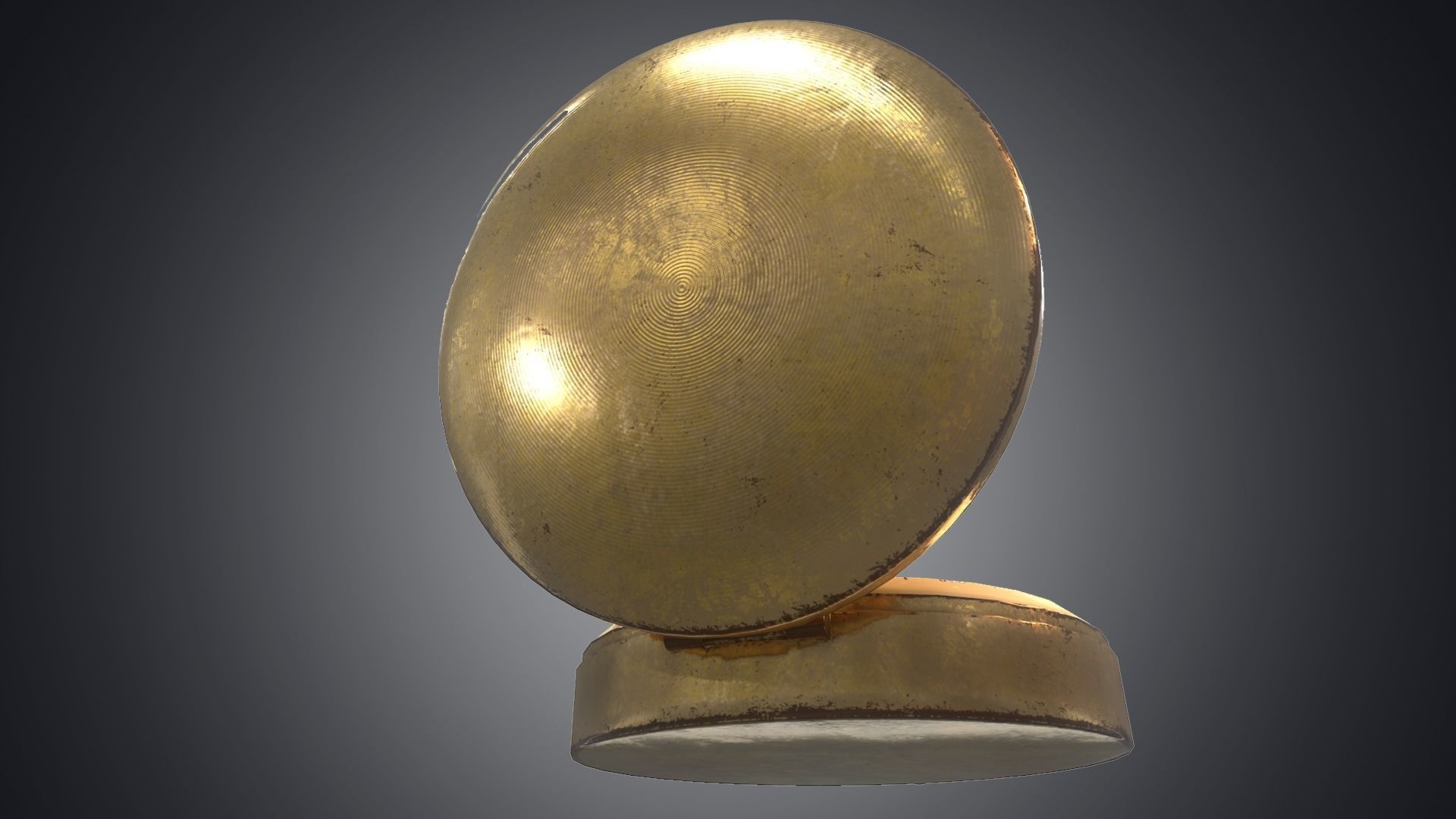 Vintage gold antique compass da1 Low-poly 3D model_17