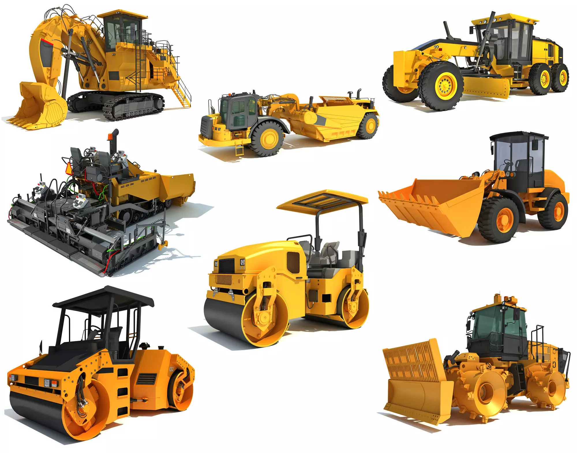 Heavy Construction Machinery 3D Model Collection_0