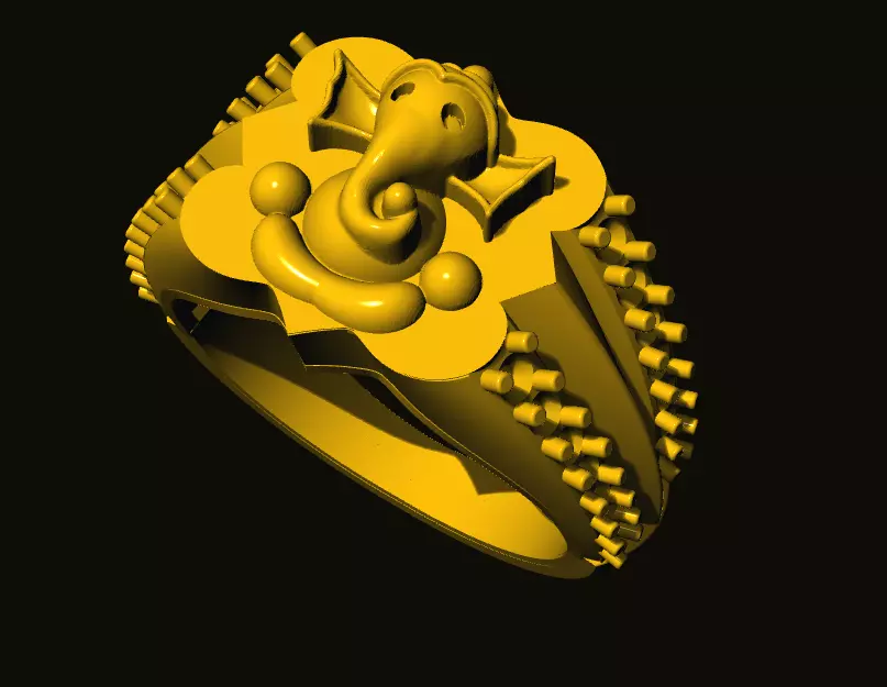ganesh ring 3D print model_0
