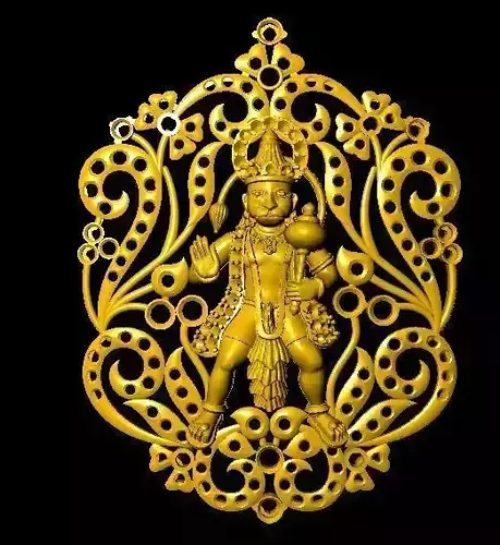 hanuman ornate gold sculpture of lord ganesha