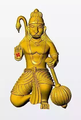 hanuman golden statue of lord ganesha