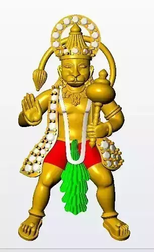 hanuman golden statue of lord ganesha