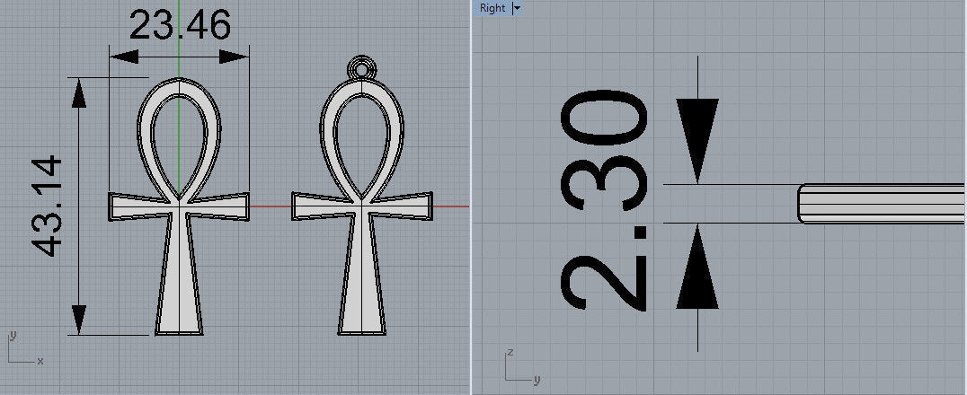 Ankh pendant Egypt 3D print model_2