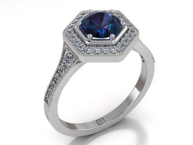 solitaire ring  3D print model_12