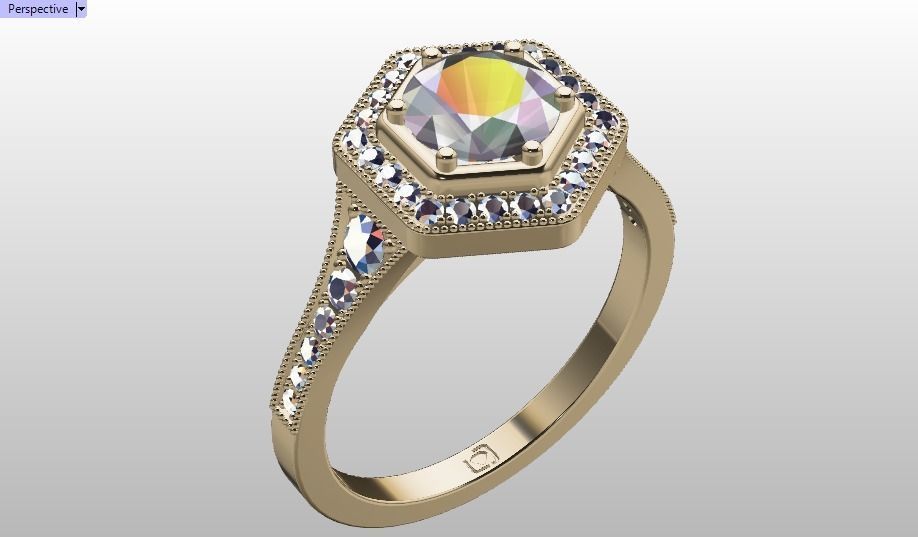 solitaire ring  3D print model_21