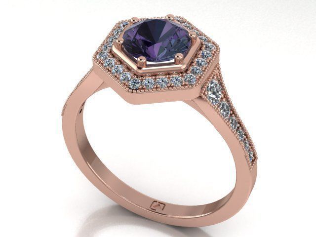 solitaire ring  3D print model_14