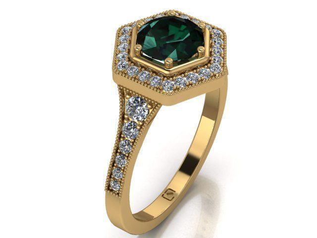 solitaire ring  3D print model_1