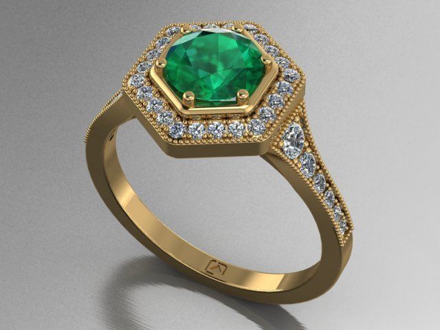 solitaire ring  3D print model_8