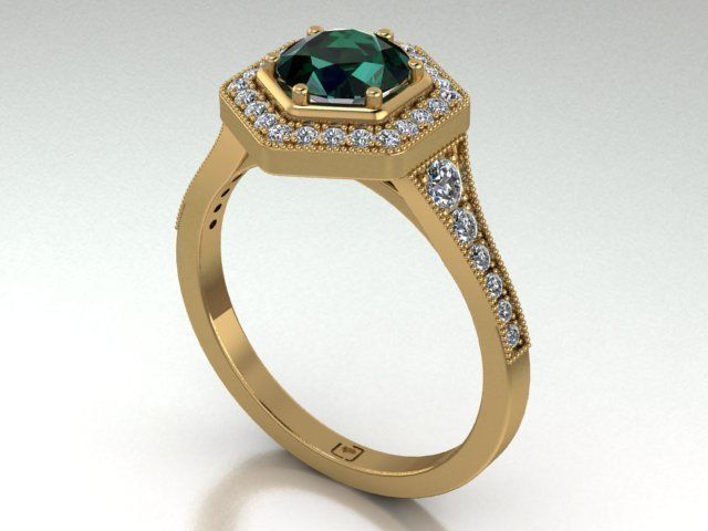 solitaire ring  3D print model_9