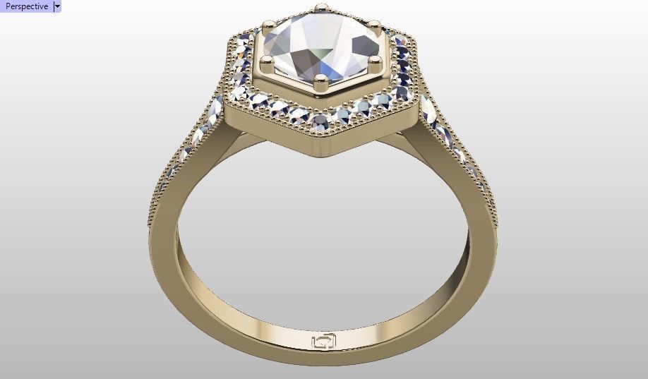 solitaire ring  3D print model_15