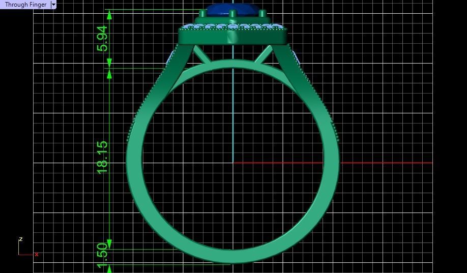 solitaire ring  3D print model_17
