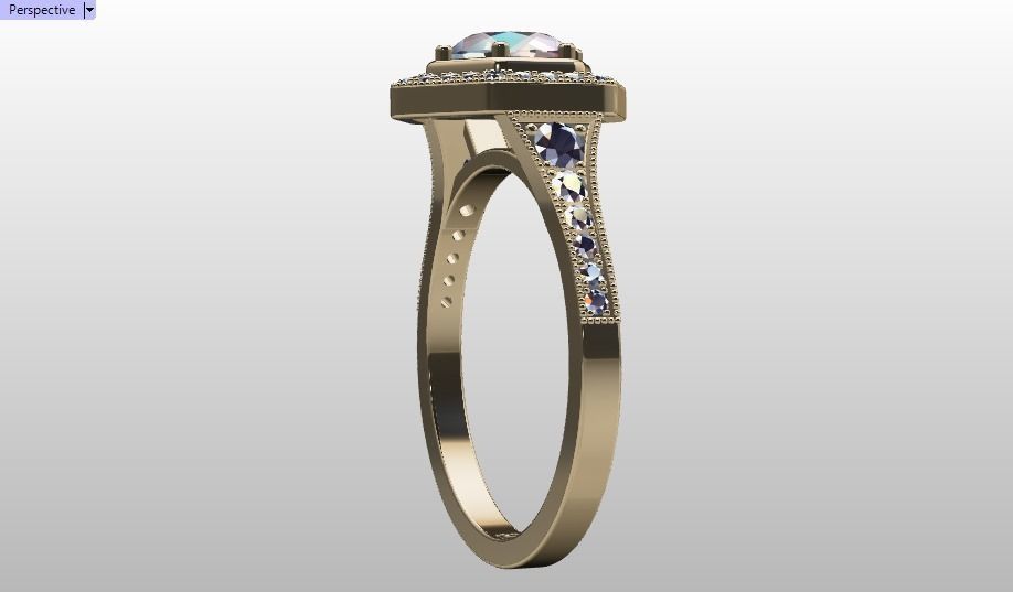 solitaire ring  3D print model_7