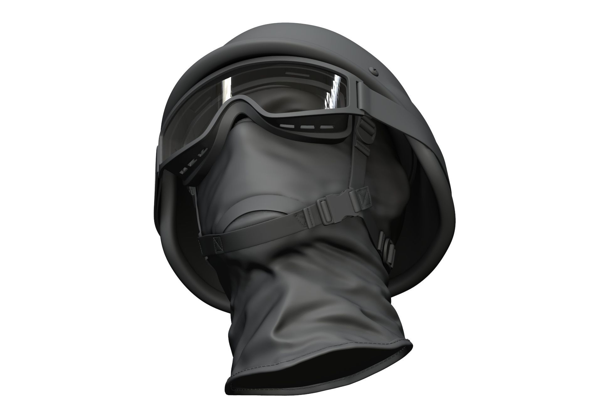 Police Helmet and Glasses - Low Poly and High Poly 3D model_14