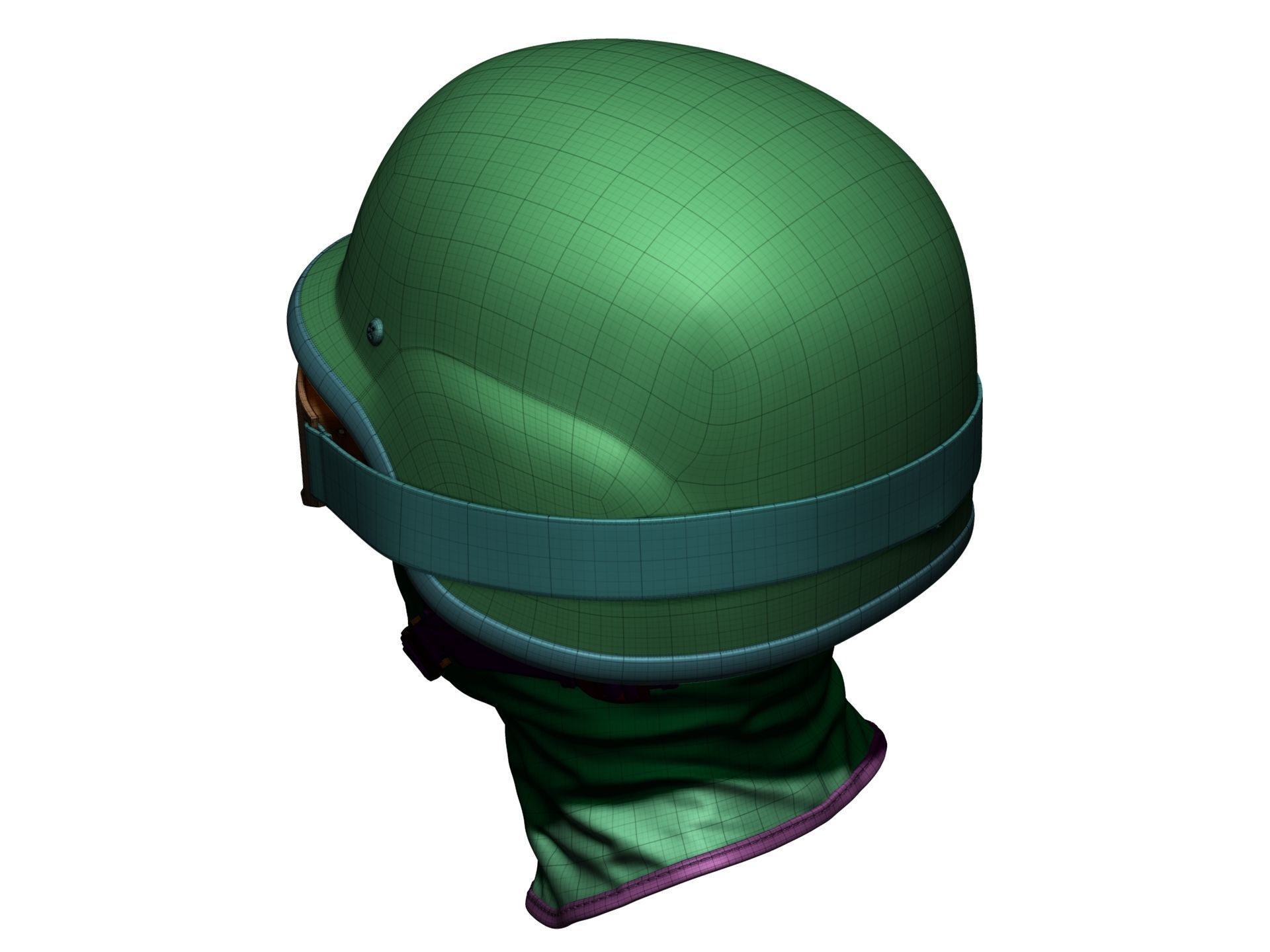 Police Helmet and Glasses - Low Poly and High Poly 3D model_26