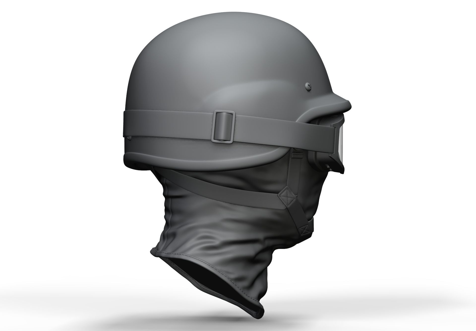 Police Helmet and Glasses - Low Poly and High Poly 3D model_8