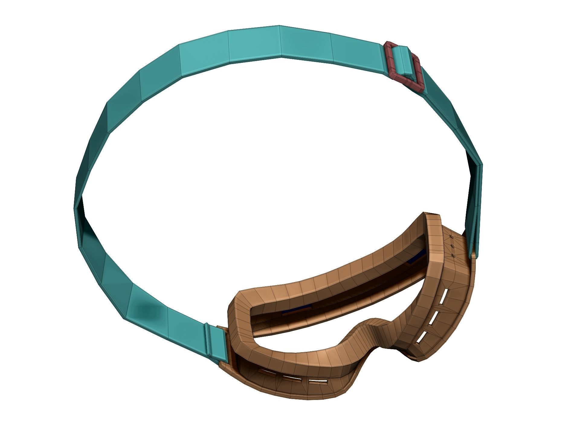 Police Helmet and Glasses - Low Poly and High Poly 3D model_28