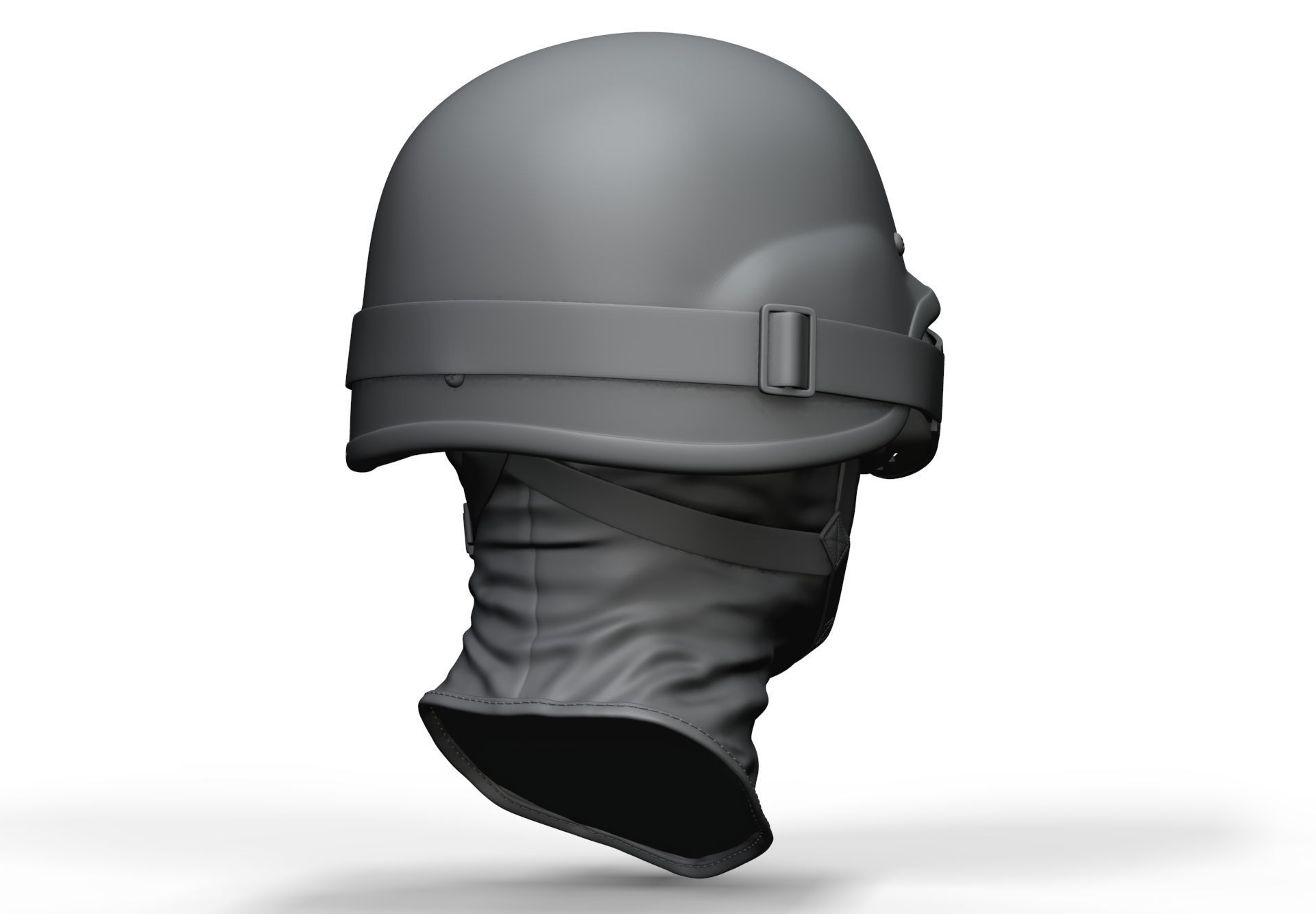 Police Helmet and Glasses - Low Poly and High Poly 3D model_7