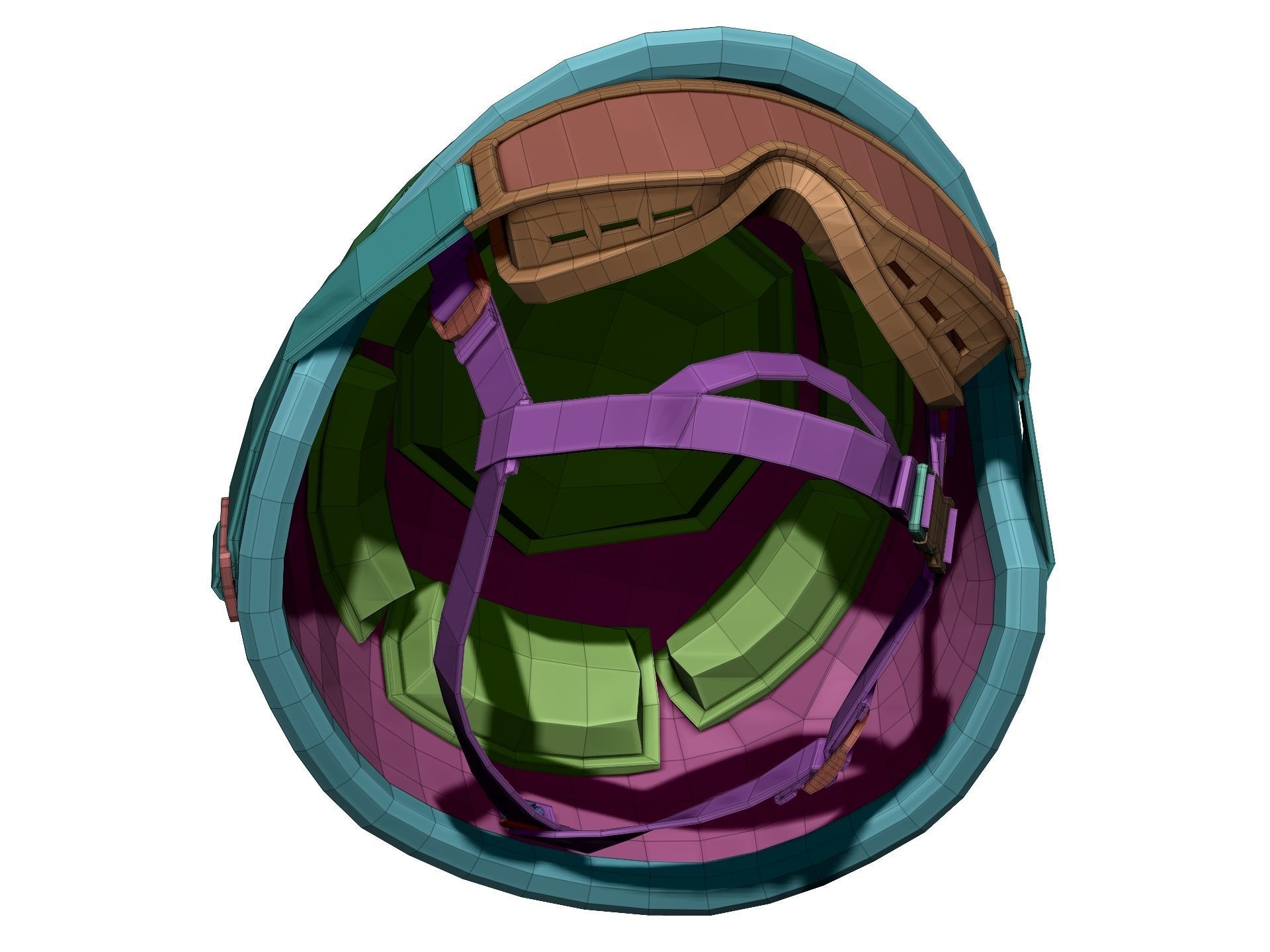 Police Helmet and Glasses - Low Poly and High Poly 3D model_32