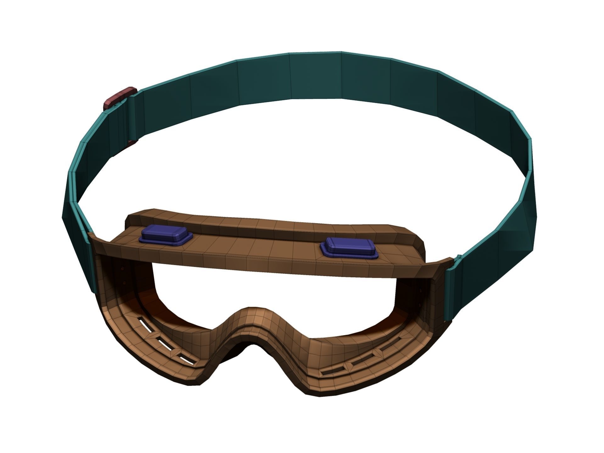 Police Helmet and Glasses - Low Poly and High Poly 3D model_27