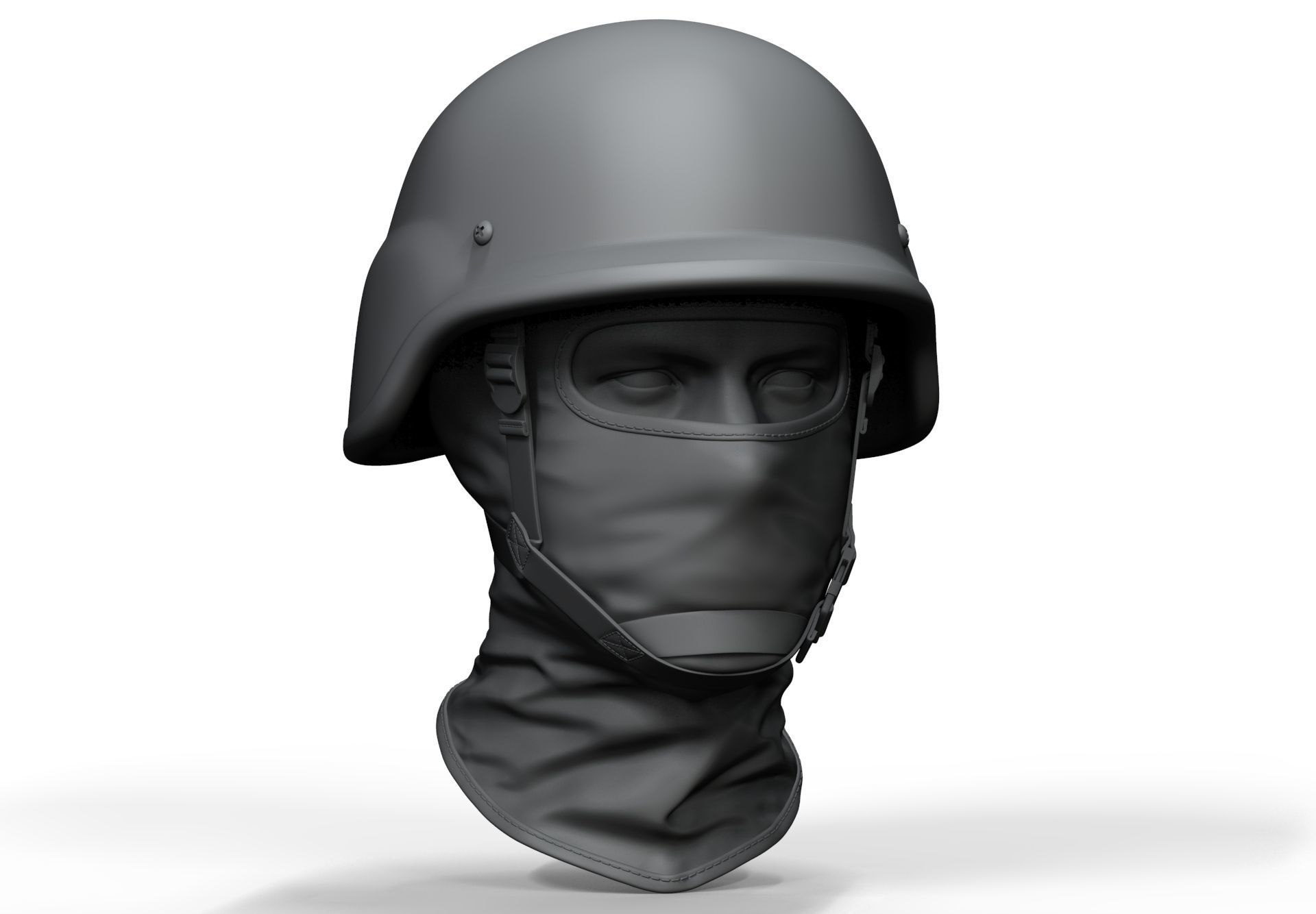 Police Helmet and Glasses - Low Poly and High Poly 3D model_12