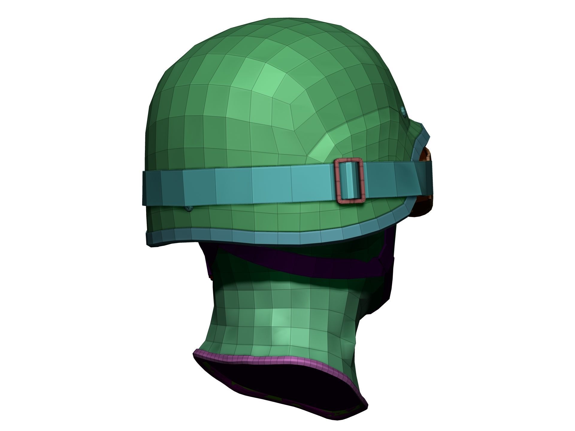 Police Helmet and Glasses - Low Poly and High Poly 3D model_34