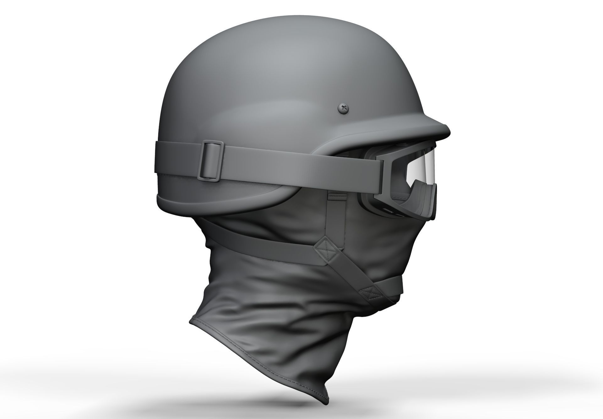 Police Helmet and Glasses - Low Poly and High Poly 3D model_9