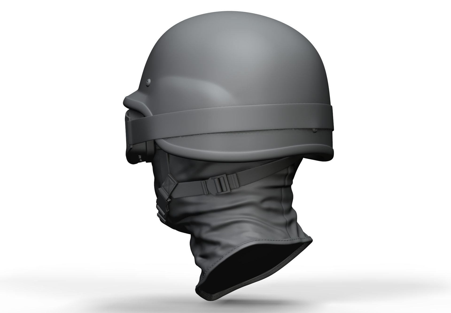 Police Helmet and Glasses - Low Poly and High Poly 3D model_4